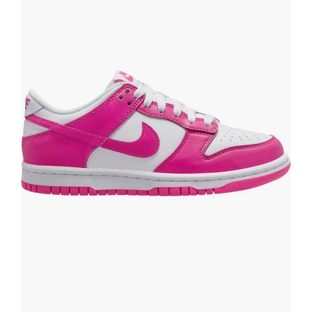 Nike Hot Pink and White Dunks (Big Kids)